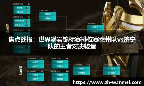 焦点战报:世界攀岩锦标赛排位赛泰州队vs济宁队的王者对决较量
